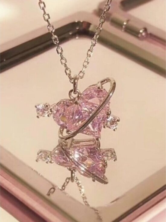 NEW Pink Heart Pendant Necklace - Picture 2 of 6